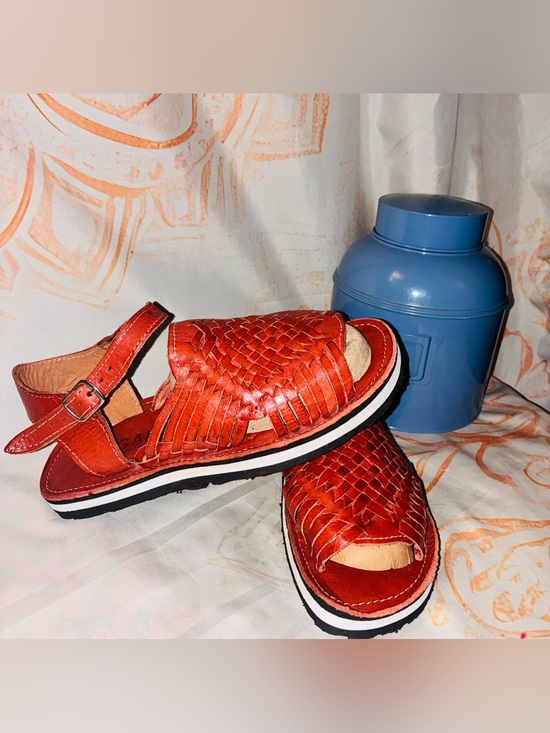 Gali Shoes - Gali-Women’s Huarache Woven Leather Open-Toe Sandals - Cognac